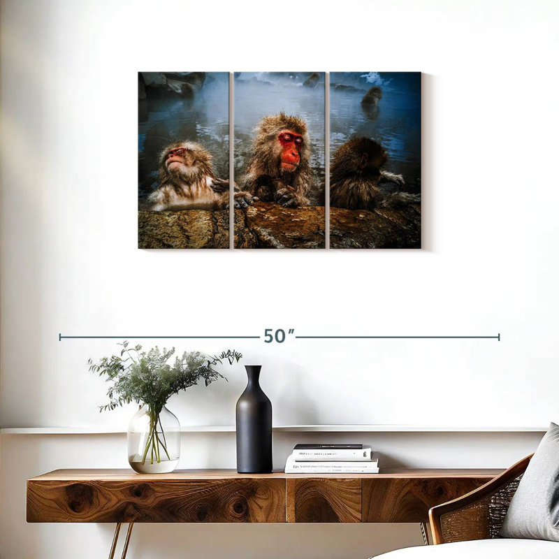 Brampt Japanese Macaque Monkeys, 20" H x 33" W