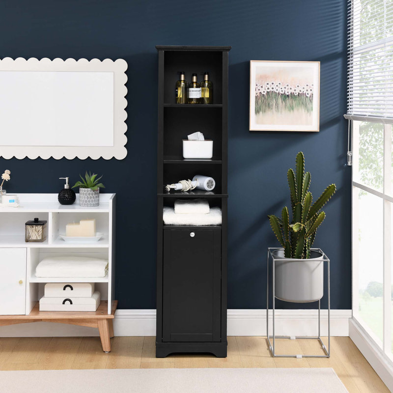 Armoire de rangement 64 po avec 4 tablettes réglables, Noir