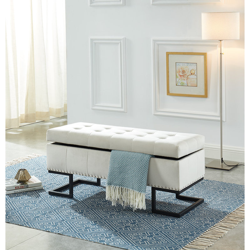 Repose-pieds avec rangement Noorlander, 100 % polyester beige, Noir