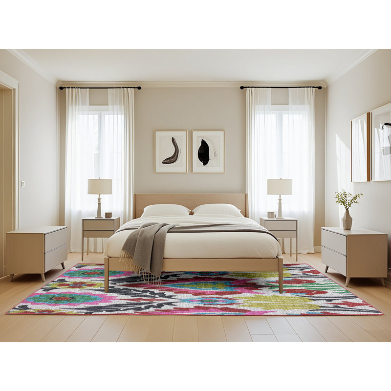 Floral Indoor Rug, Rectangle 5' x 8'