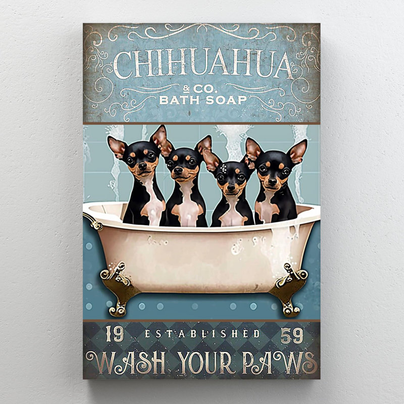 " Chihuahua Bath Soap 2 ", 14" H x 11" W x 1.25" D