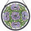 Panneau de vitrail 12 "H Fleurs mauves-51323813