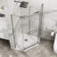 Porte de douche sans cadre Goodyo P x 36 po X P 72 po Cabine de douche d'angle en H avec porte de douche pivotante en verre trempé transparent avec finition en chrome-126402881