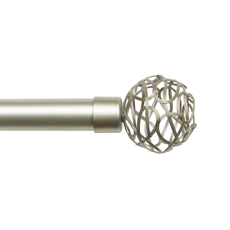 Ensemble de tringle à rideau et fleuron 1 "Exclusive Home Catherine, réglable, 66" - 120", Argent