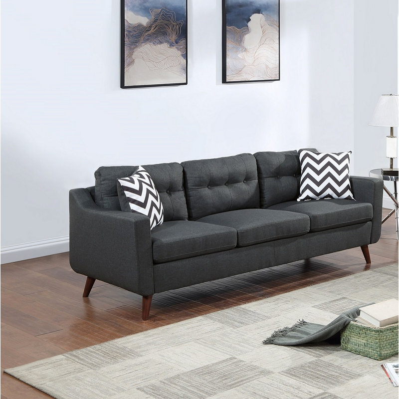 Causeuse moderne avec coussins et coussins 2 pièces, Noir