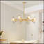 Lustre spoutnik moderne doré avec abat-jour en verre transparent-542798287-565290674-565290675