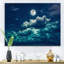 Pleine lune dans le ciel nocturne nuageux II - photographie sur toile-59282849-59366130