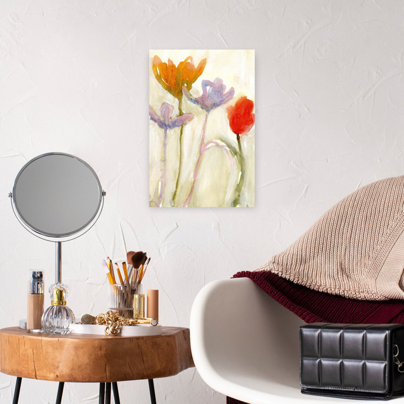 Art contemporain avec tulipe énergique et colorée, H 18 po x l 12 po
