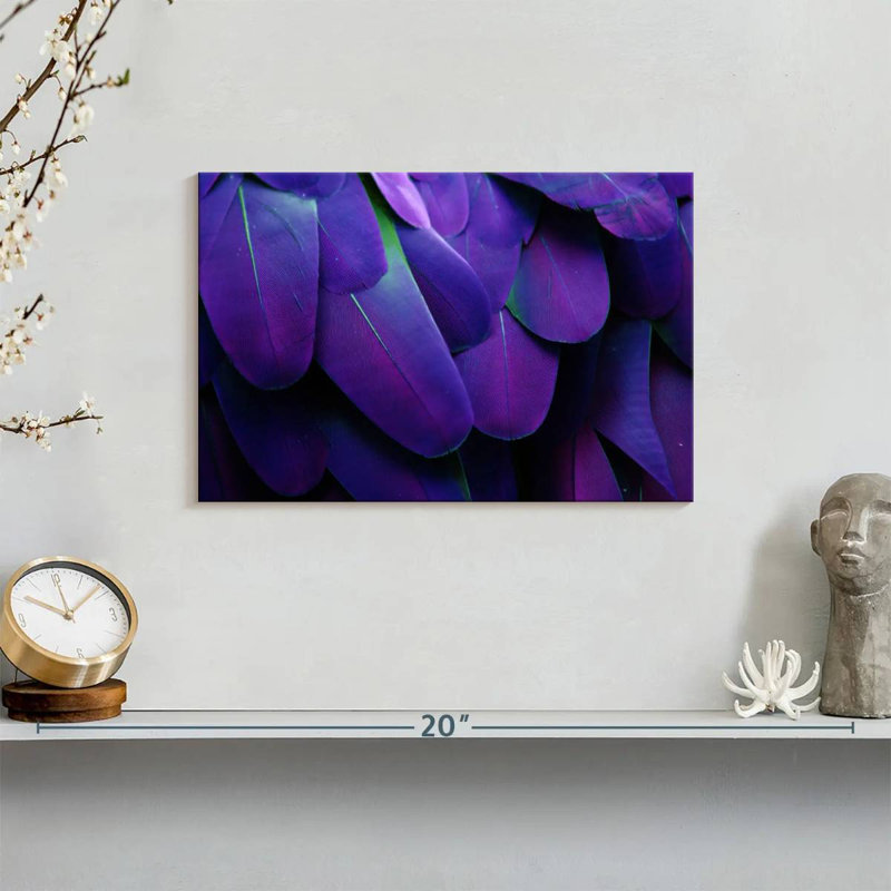 Brampt Purple Blue Macaw Feathers, 8" H x 12" W