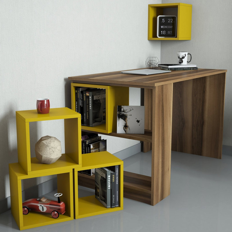 Liutulf Computer Desk, Yellow