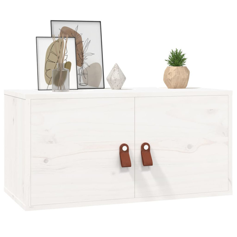 Melvindale Floating Shelf Accent Chest, White, 30cm H x 80cm W x 30cm D