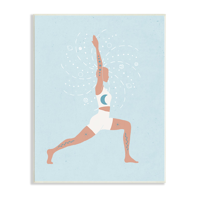 Croissant de yoga, pose de lune, Plaque murale, H 16 po x l 16 po x P 1,5 po