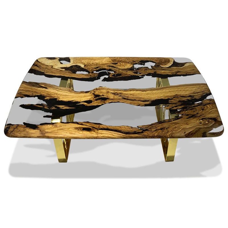 Daphne Coffee Table, 17.7" H x 47.2" L x 23.6" W, Brass
