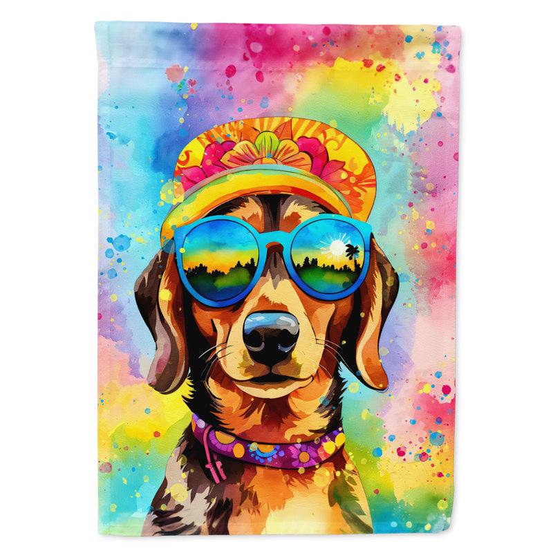 Drapeau de jardin Hippie Dawg, Teckel