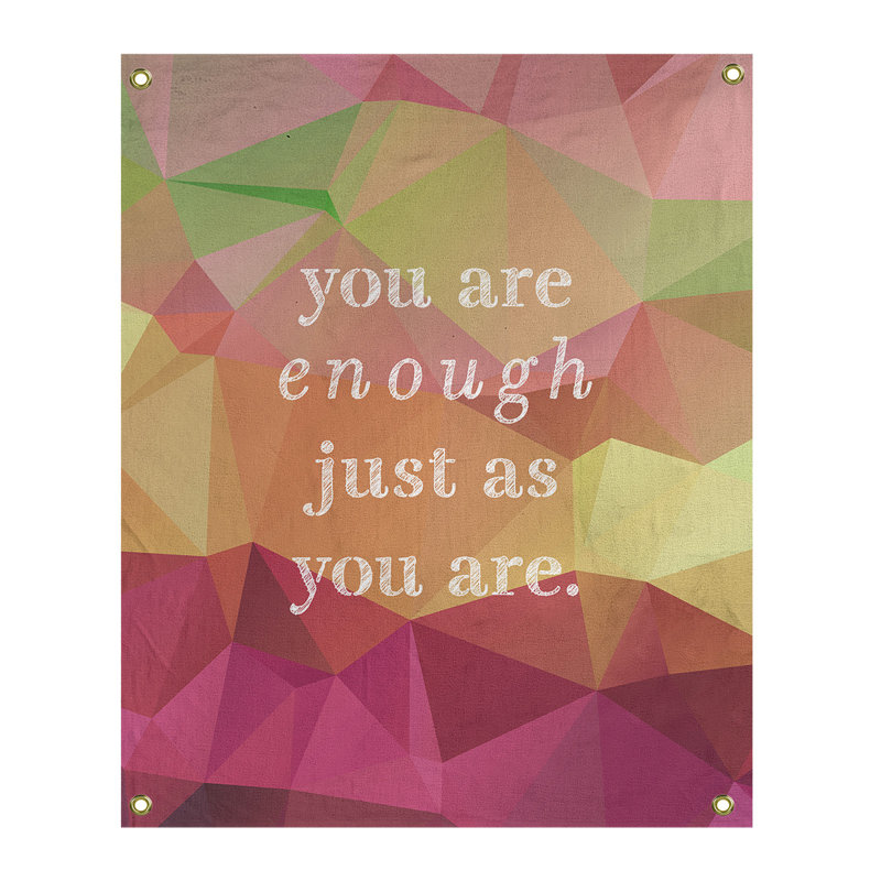 Tapisserie «Polyester You Are Enough» en polyester, H 80 po x l 59 po, Pyrite arc-en-ciel