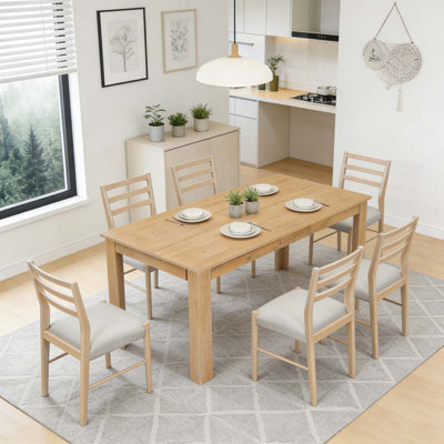 7-Piece Wooden Dining Table Set
