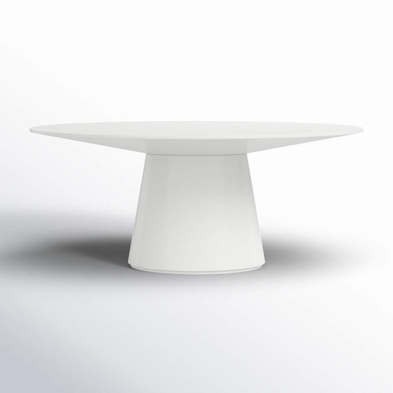 Royale Round Pedestal Dining Table, White, 29.5" H x 43" W x 71" L