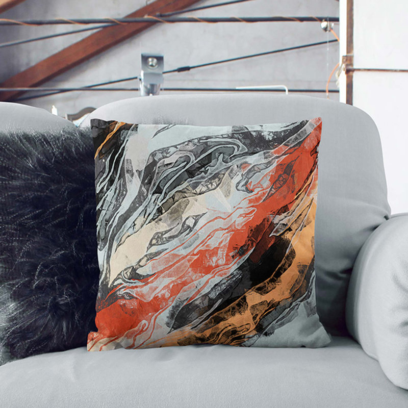 Abstract Square Cushion, Stone, 40 x 40 cm