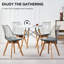 Ensemble table et chaises rondes 5 pièces pour 4 personnes, table noire de 80 cm avec chaises en bois acrylique gris, gain de place pour appartement ou bureau à domicile-1910626839-1904129952