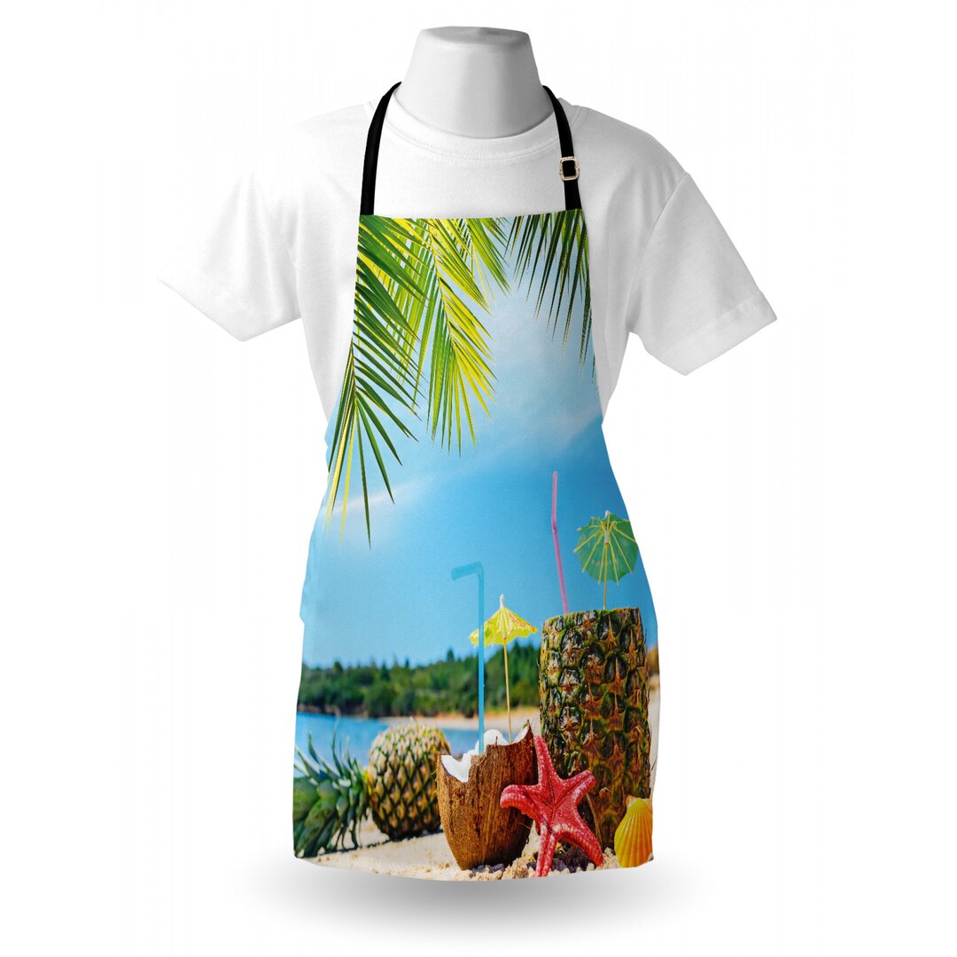 Kochschürze, Coconut Ananas Sommer, Strand, Grün braun Braun Blau