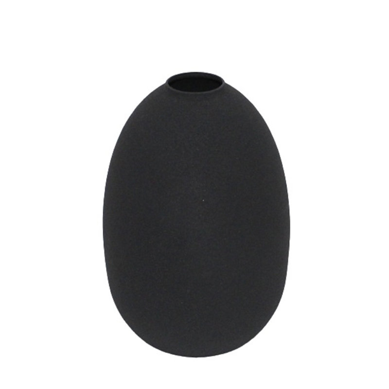 Jenny Sm. Vase en fer noir H 6,25 po - noir, Noir, H 7,25 po x l 5 po x P 5 po