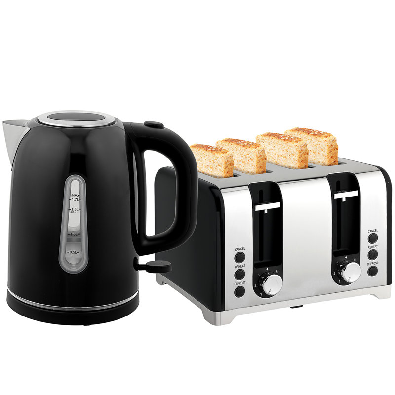 Kettle and Toaster Set, Black