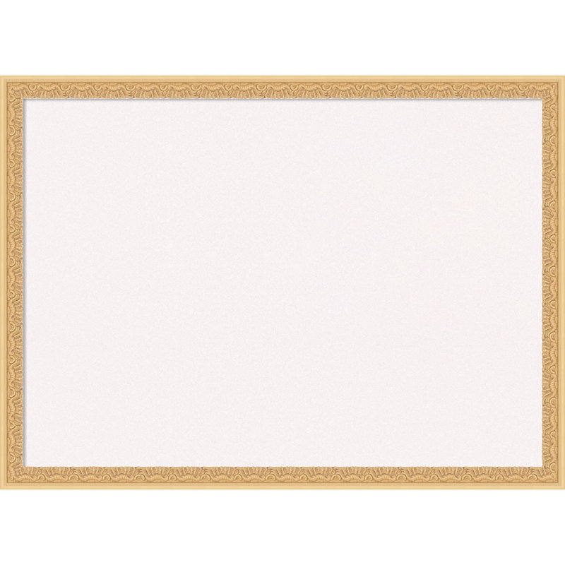 Tableau en liège encadré de bois doré Bethany, babillard en liège blanc, tableau d'organisation, tableau d'affichage, Blanc