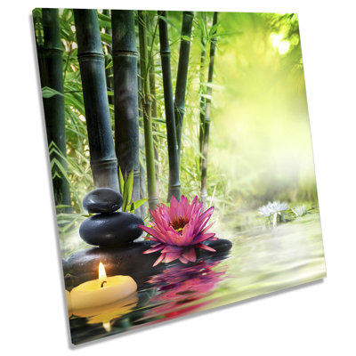 Z0626 Zen Stone Tower Floral Picture 1 Piece Wrapped Canvas Wall Art