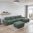 Sydnea 6-Piece 123" Wide Premium Corduroy Reversible Modular Living Room Sectional Sofa with Ottoman-594890617-568580151