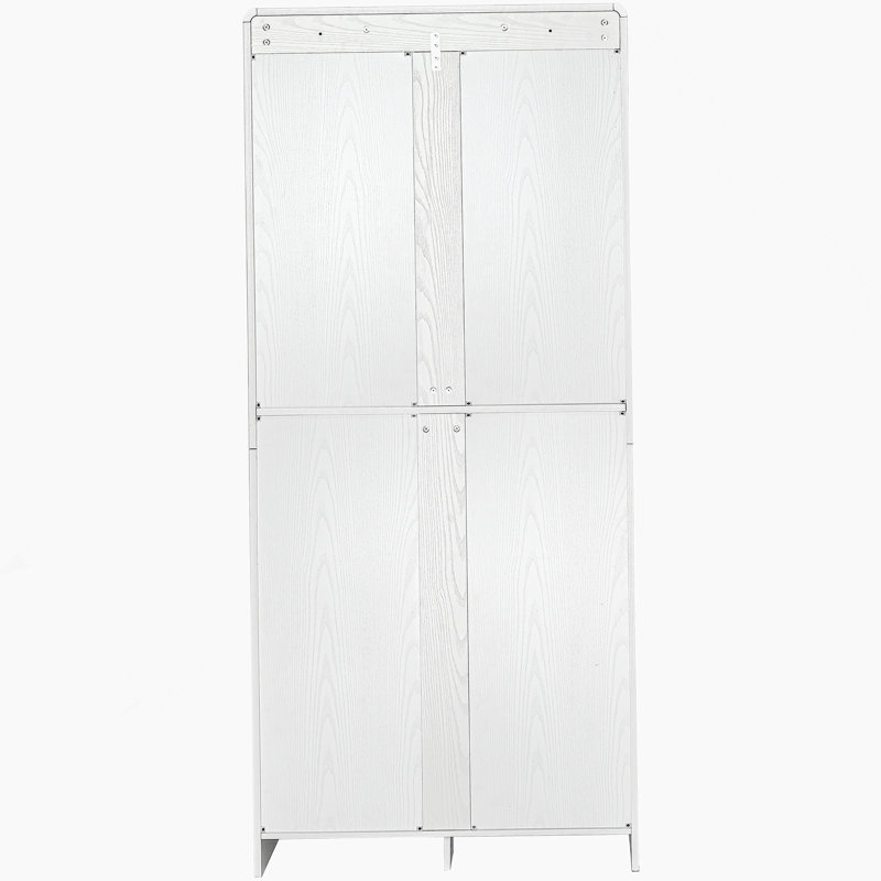 Armoire de cuisine avec tablettes, armoire de rangement décorative avec 3 tablettes réglables, un tiroir caché, Blanc