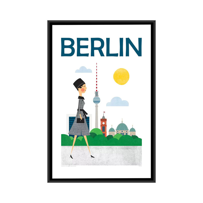 «Berlin», impression sur toile tendue, Toile avec cadre noir, H 48 po x l 32 po x P 1,5 po