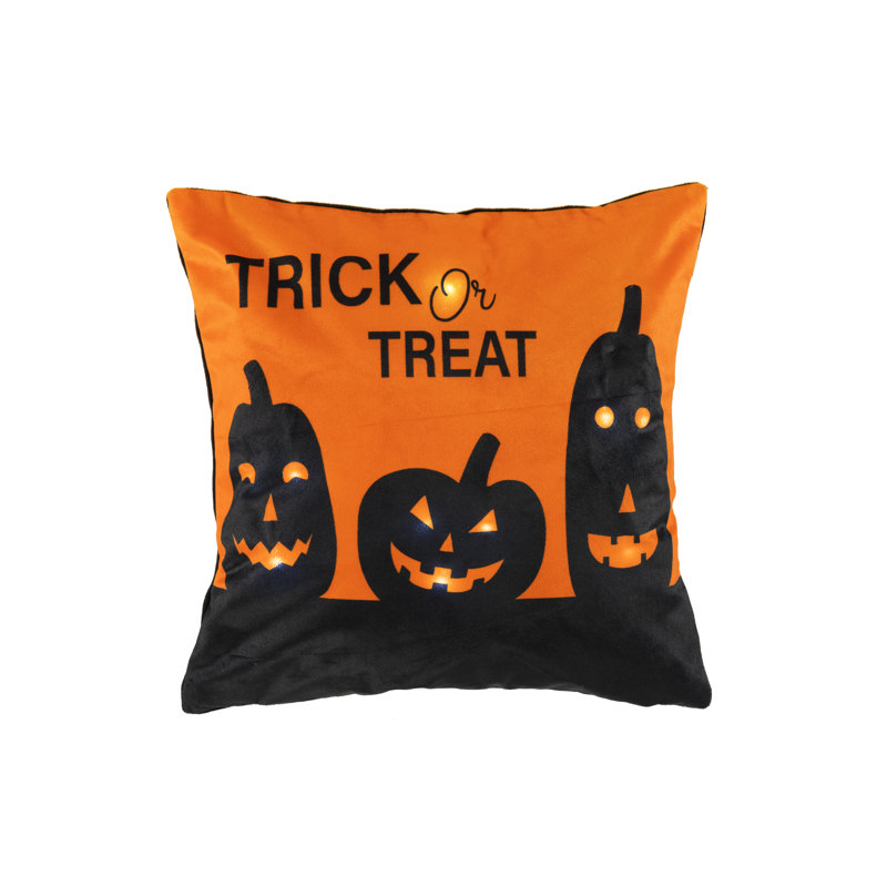 Trick Or Treat Pumpkin Halloween Square Throw