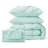Bedsure Queen Pintuck Bed-in-a-Bag- Mint Green Pinch Pleat Comforter with Sheets, Pillowcases & Shams-103425110-114250872