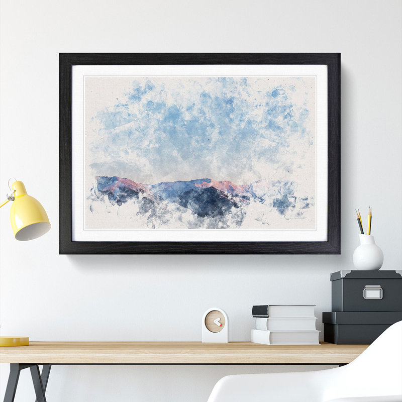 Mountain Horizon in France - Framed Print, Black Framed, 24cm H x 33cm W x 2cm D