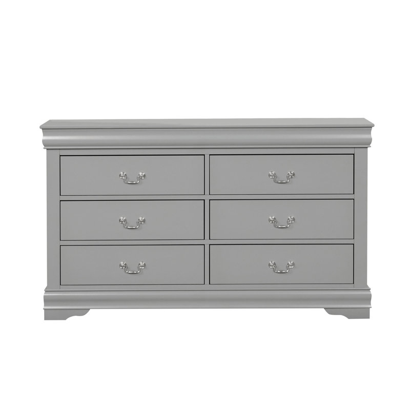Commode 6 tiroirs Emelinda, Gris