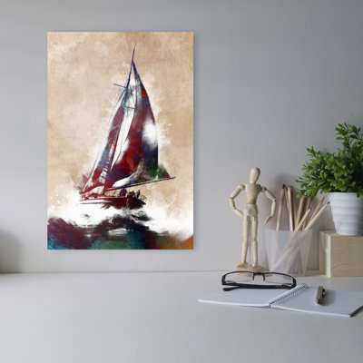 Voile, mer agitée, art mural