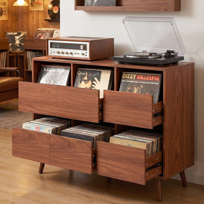 Armoire de rangement pour disques 44 po avec rangement en vinyle