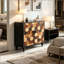 Buffet avec motif en nid d'abeille, armoire d'appoint moderne-131286335-131286337