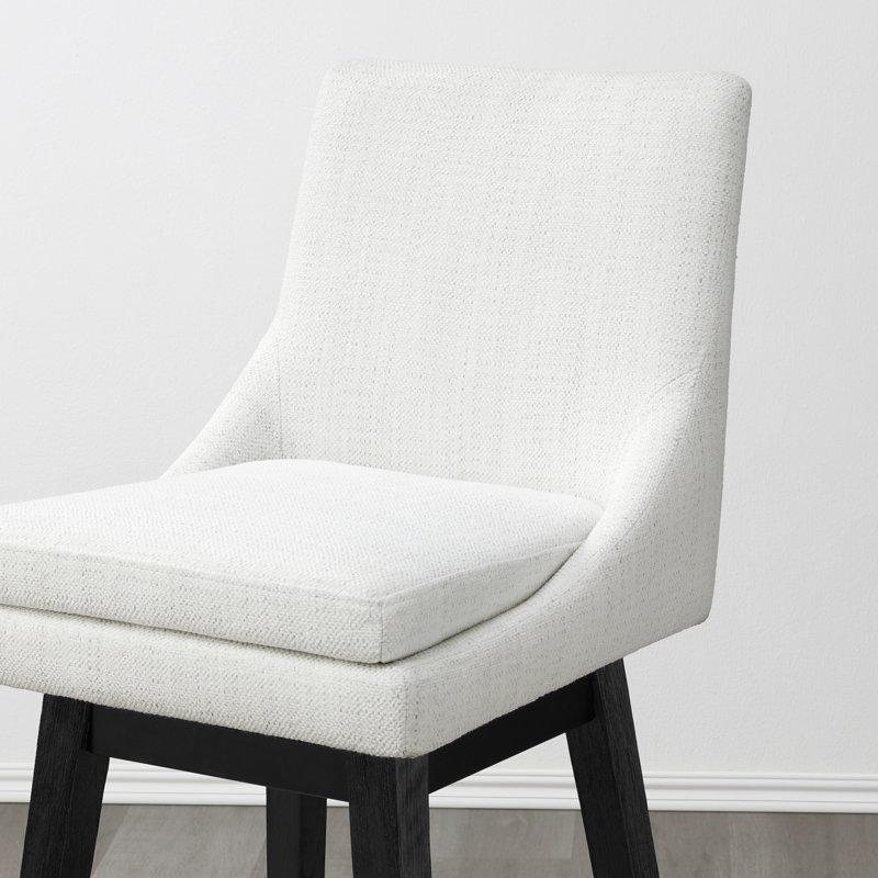 Tabouret de bar et de comptoir pivotant Aleksy, Tabouret de bar (siège d'une hauteur de 30 po), Blanc