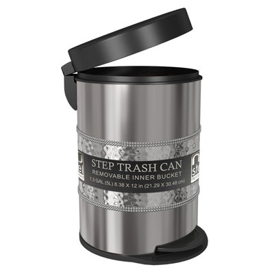 Steel Open Waste Basket - 1.32 Gallons
