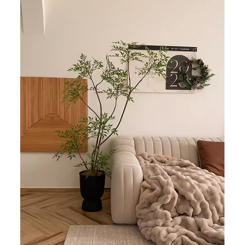 Pot de plancher de salon haut de gamme artificiel vert Nantian, H 62,99 po x l 11,81 po x P 11,81 po