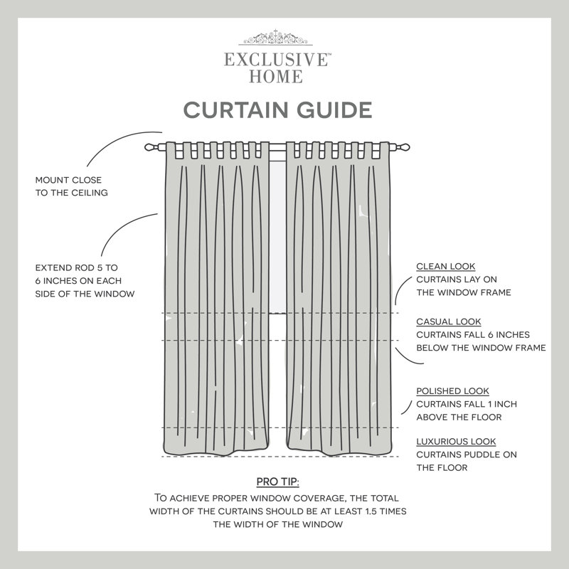 Silver Sheer Polyester Tab Top Window Curtain Panels, 54" x 96"