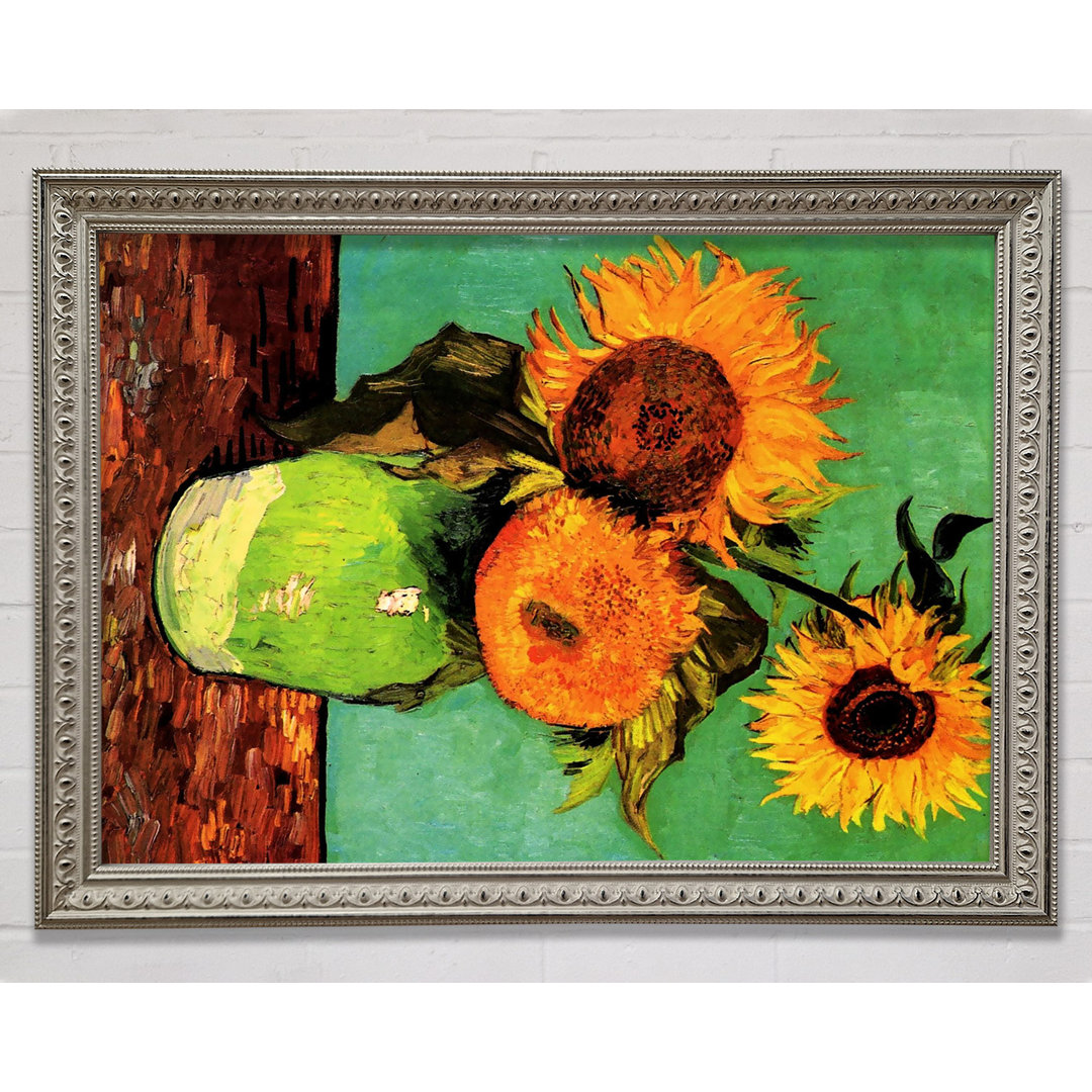 Drei Sonnenblumen in einer Vase von Vincent Van Gogh - Einzelne Bilderrahmen Kunstdrucke