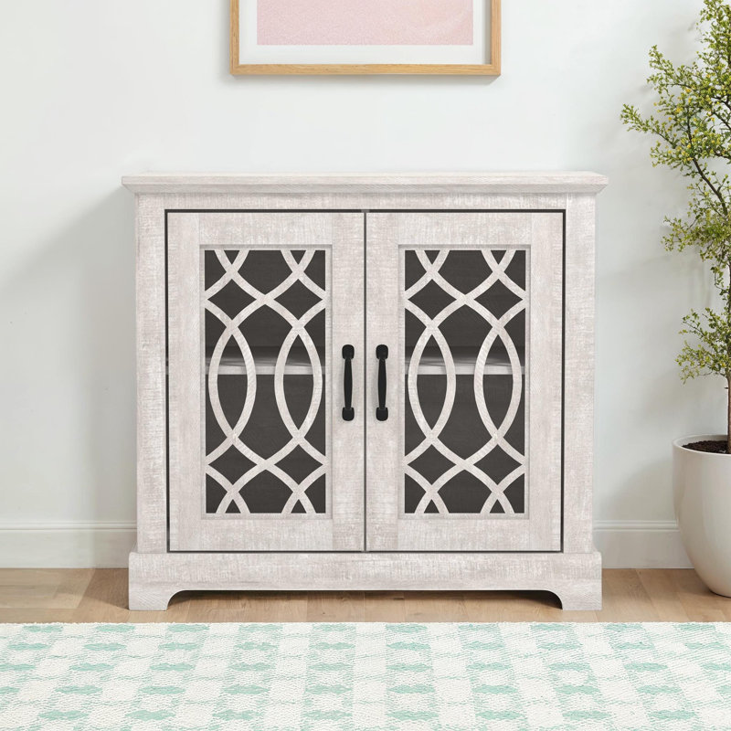 Armoire d'appoint à 2 portes de 29,3 po de hauteur Allivia, Chêne gris poussiéreux