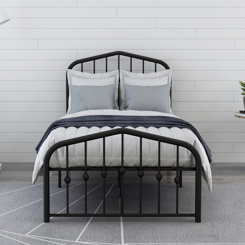 Lit plateforme Bernitta, Simple, Noir
