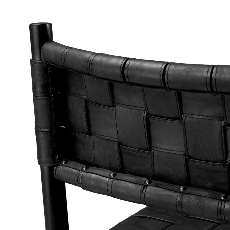 Dining Chair Tiberio Black Leather Classic Black