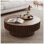 Table basse ronde avec rangement, placage en bois massif, décor moderne pour le salon, la chambre à coucher ou le bureau-268497392-268497397