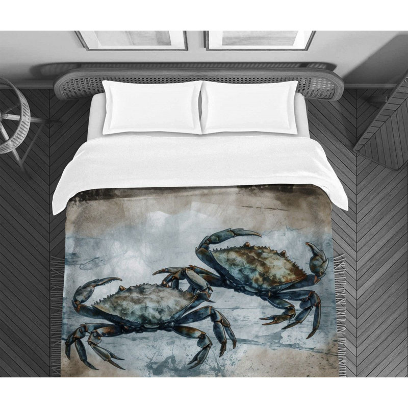 Watercolor Crab Bedding, Twin Comforter