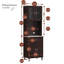 Armoire de cuisine avec vitrine autoportante de 23,6 pouces de large avec rangement, tablette à micro-ondes et tiroir à ustensiles-116087335