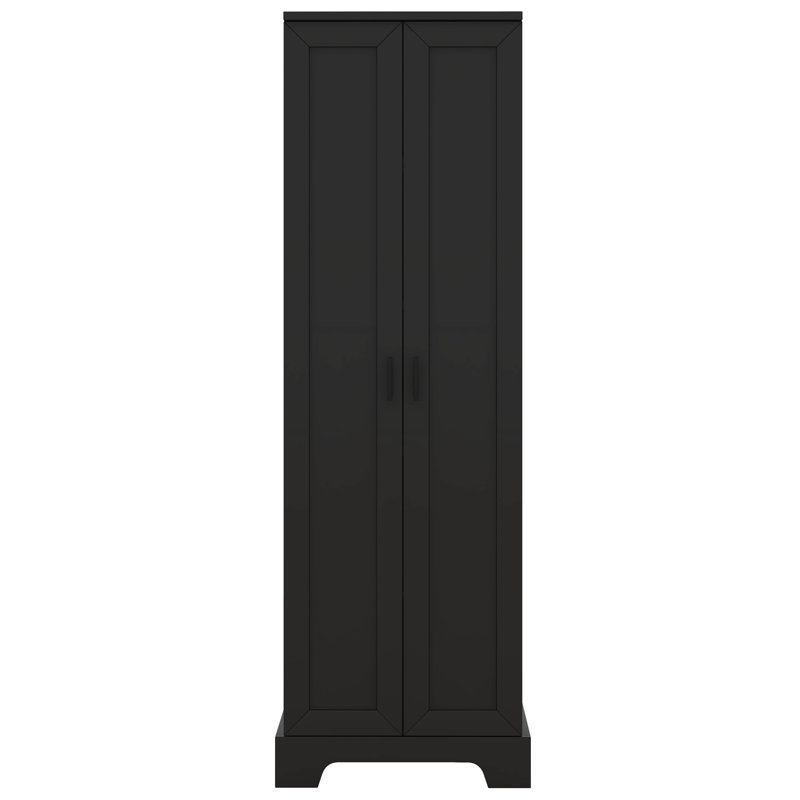 Grande armoire de rangement pour salle de bain, armoire de rangement avec deux portes pour la salle de bain, bureau, tablette réglable, panneau de fibres à densité moyenne